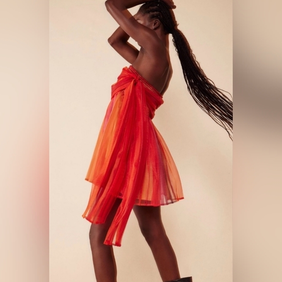 Free People In Rainbows Tulle Mini Dress In Sunset Combo - Picture 4 of 13